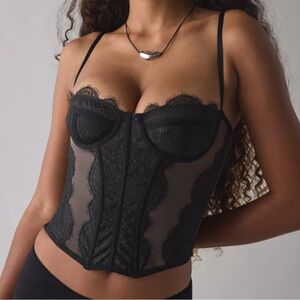 Elegant Black Lace Bustier